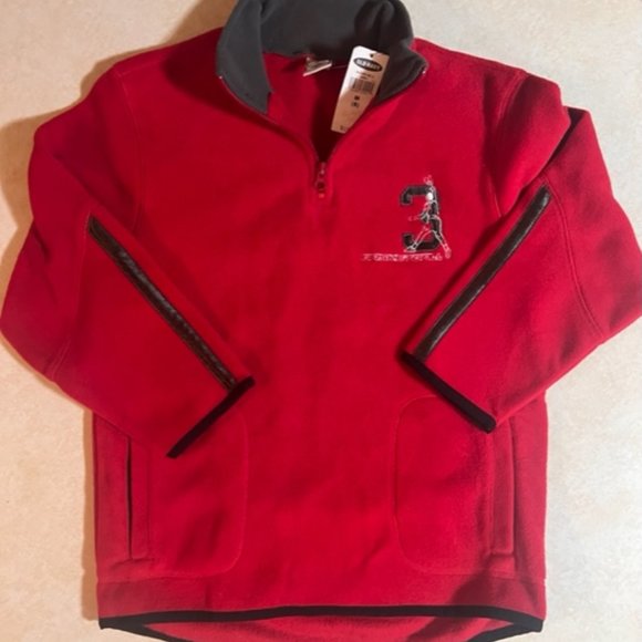 NWT Old Navy Red Basketball Fleece Sweatshirt sz M / 8 - Picture 1 of 3